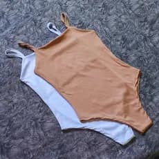 Kit 2 Body Alcinha Fina Canelado Premium Com Forro Duplo Bory Feminino Moda Básica