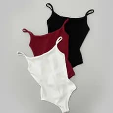 Kit 3 Body Alcinha Fina Canelado Premium Com Forro Duplo Bory Feminino Moda Básica