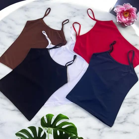 Blusa Regata Feminina Básica Alcinha Canelada