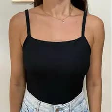 Body Alcinha Fina Canelado Premium Com Forro Duplo Bory Feminino Moda Básica
