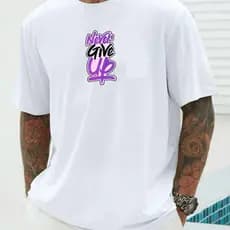 Camiseta Masculina Básica Algodão Never Give Up linha Premium