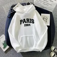 Blusa de Frio Moletom Canguru Paris 1984 Unissex Estampado Com Capuz