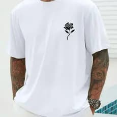 Camiseta Masculina Básica Algodão Flor linha Premium