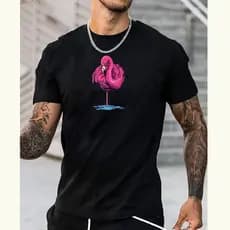 Camiseta Masculina Básica Algodão Flamingo linha Premium