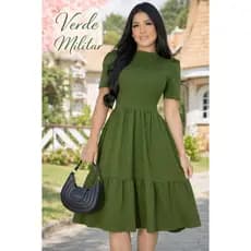 Vestido Feminino Elegante Midi Evangelico Versatil Tecido malha
