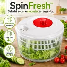Centrífuga Manual de Salada SpinFresh™ Escorredor de Folhas 4L Lavador de Verduras