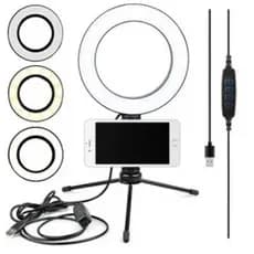 Ring Light de Mesa Blogueira Portátil Luminária De Led 6 Polegadas + Tripé De 16 Cm Right