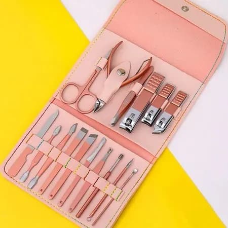 KIT 16 Pçs/Set Professional Aço Inoxidável Cutícula Nippers Cortador De Unhas Ferramentas