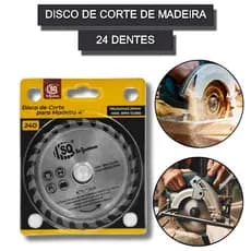 Disco de Corte 24 Dentes para Madeira 4" Serra Circular para Construção em Geral