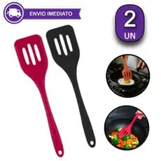 Espátula de Silicone Vazada Resistente ao Calor para Cozinha Antiaderente Não Risca Panelas