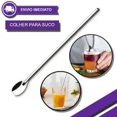 Colher de Suco com Cabo Alongado Inox | Ideal para Jarras e Copos Altos Resistente e Prática