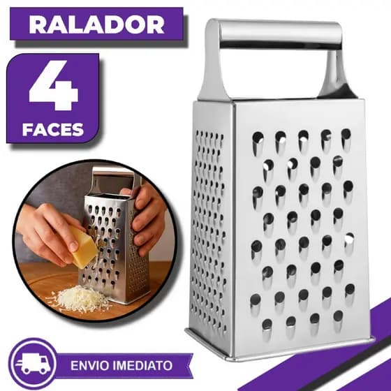 Ralador 4 Faces 24 cm em Aço Inox Ralador de Legumes Queijo Cenoura e Alimentos Utensílio de Cozinha