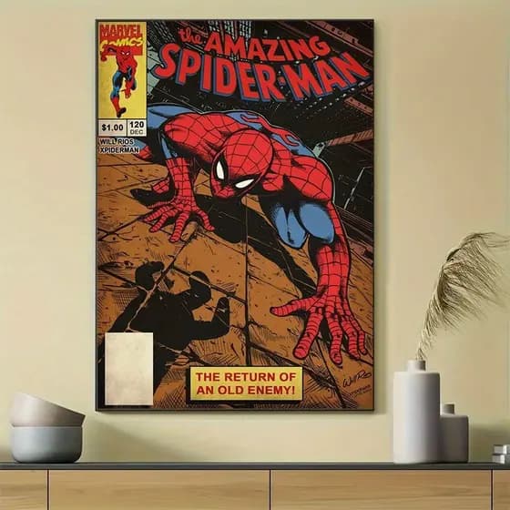 Quadro Decorativo Spider-Man Marvel Clássico Pôster Homem Aranha Sala Quarto Escritório