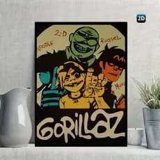 Quadro Decorativo Gorillaz Banda Rock Pôster Música Sala Quarto Escritório Presente