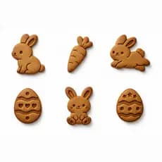 Kit 6 Cortador Marcador Cookie Páscoa Coelho Ovo