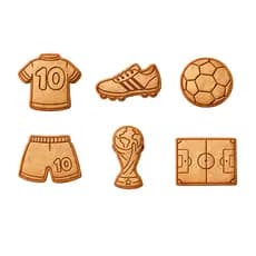 Kit 6 Cortador Marcador Cookie Copa Do Mundo 2026 Futebol