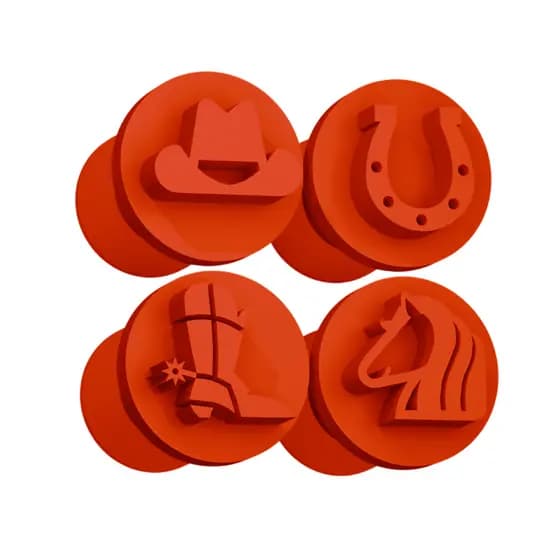 Carimbo para Brigadeiro e Doces - Cowboy Rodeio - Kit com 4 unidades