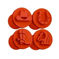 Carimbo para Brigadeiro e Doces - Cowboy Rodeio - Kit com 4 unidades