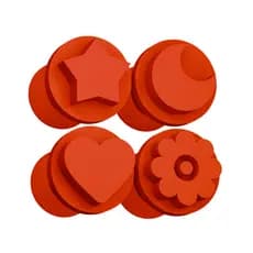 Carimbo para Brigadeiro e Doces - Lua Coração Estrela Flor - Kit com 4 unidades