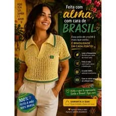 camisa polo crochê camisa polo Brasil crochê