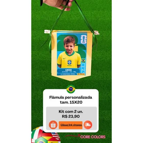 Flâmula personalizada tema copa do mundo 2026