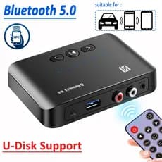 Receptor De Áudio NFC Bluetooth 5.0 Controle Remoto AUX 3.5mm RCA U Disco Hifi Adaptador Sem Fio Para Alto-Falantes kit Amplificador
