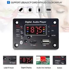 Placa Decodificadora Sem Fio Bluetooth 5.0 MP3 WMA Áudio Do Carro USB TF Módulo De Rádio FM Tela Colorida AUX MP3 Player