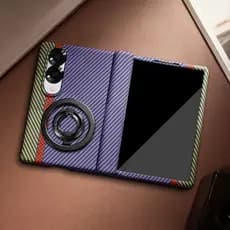 Para Samsung Z Fold 8 Amplo Anel Rotativo Titular Caso Do Telefone Dobradiça Proteção Embutido Filme De Vidro Frontal À
