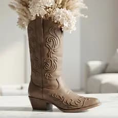 Vaso Bota Texana Country Decorativa Botina Cano Alto Western Estilo Feminina Organizador Rodeio Bico