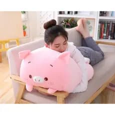 Almofada de Pelúcia Porco, Gato, Urso, Panda, Hamster, Vaca - Boneca Recheada e Travesseiro Presente