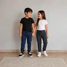Kit 2 Calças de Moletom Infantil Jogger Flanelada Unissex Tamanho 2 ao 8