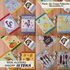 Kit 60 Panos de Copa Prato Atoalhado Teka Fiori Guardanapo Sortido 46x65cm Felpudo