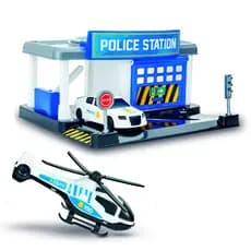 Brinquedo Infantil Policia Helicóptero Avião Resgate Posto Policial