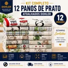 Kit 12 Panos De Prato Dohler Atoalhado Grosso Absorvente Sortido