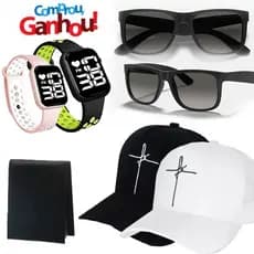 Kit Presente Masculino Relógio Digital + Óculos Grife + Boné + Carteira .2023n Só Hoje