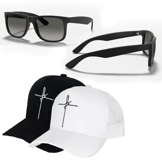 Kit Masculino 2 oculos Grife Moda Unissex + Boné fé Promoção .2023 Só Hoje