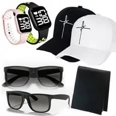 Kit Masculino moda Óculos Carteira Relógio Digital Prova d`água mais Boné SÓ HOJE Imperdível .2023 Só Hoje