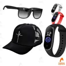 Kit Masculino Relógio esportivo prova dágua + Boné + Óculo Promoção .2023 Só Hoje