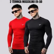 Kit com 2 camisas térmicas com proteção solar UV 50+