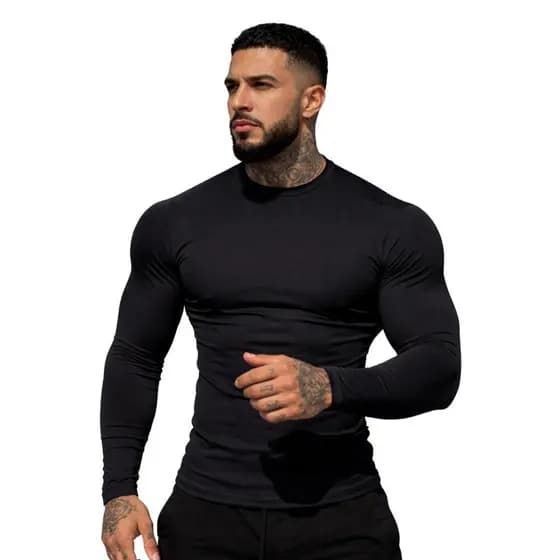 Camisa Térmica Proteção Uv 50+ Segunda Pele Camiseta Blusa Malha Fria Unissex Academia Manga Longa