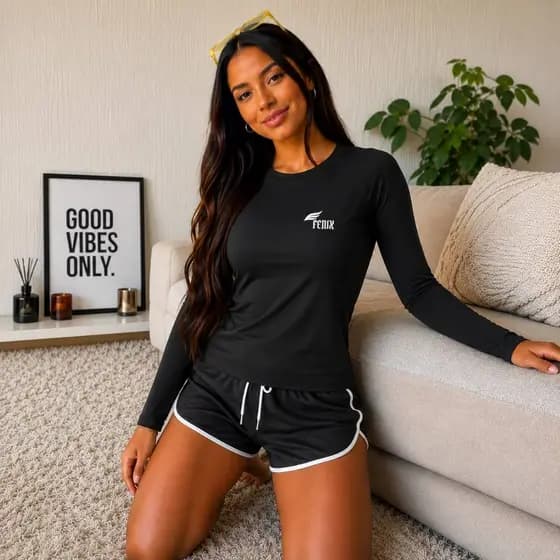 Blusa Térmica Feminina Com Proteção Solar Uv 50+