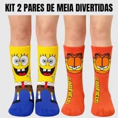 Kit 2 Pares de Meias Divertidas Adulto – Personagens | Unissex