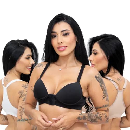 Kit 3 Sutiã Top Nadador Com Bojo Reforçado Soutien Com Aro o Fitness Sutiãs Esportivos