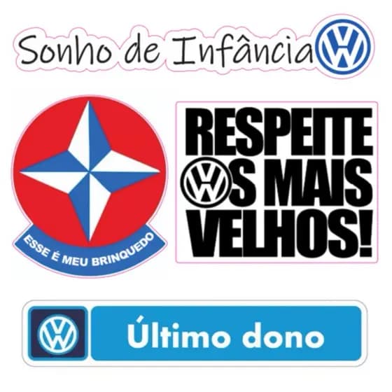 Adesivos Fusca Kombi Vidro Antigo Volkswagem 4 Unidades