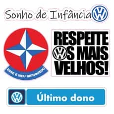 Adesivos Fusca Kombi Vidro Antigo Volkswagem 4 Unidades