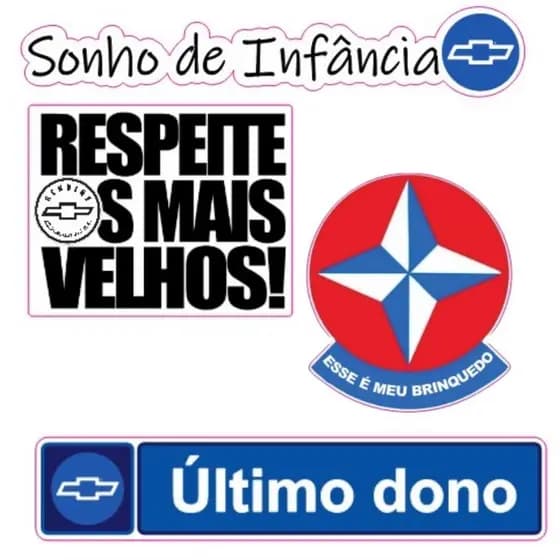 Adesivos Vintage Chevrolet GM  Antigos Carros - 4 Unidades
