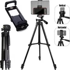 Tripé 1,30m + Suporte 2 Em 1 Tablet iPad Celular