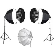 Kit Iluminação Luz Continua Softbox Octabox 70cm Com Grid