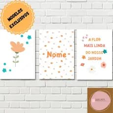 kit 3 quadros decorativos infantil  quarto menina| mdf 3 mm| quadros decorativos menina| quadro decorativo