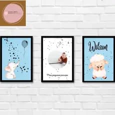 kit 3 quadros decorativos infantil  quarto menino| mdf 3 mm| quadros decorativos menino| quadro decorativo estrelado